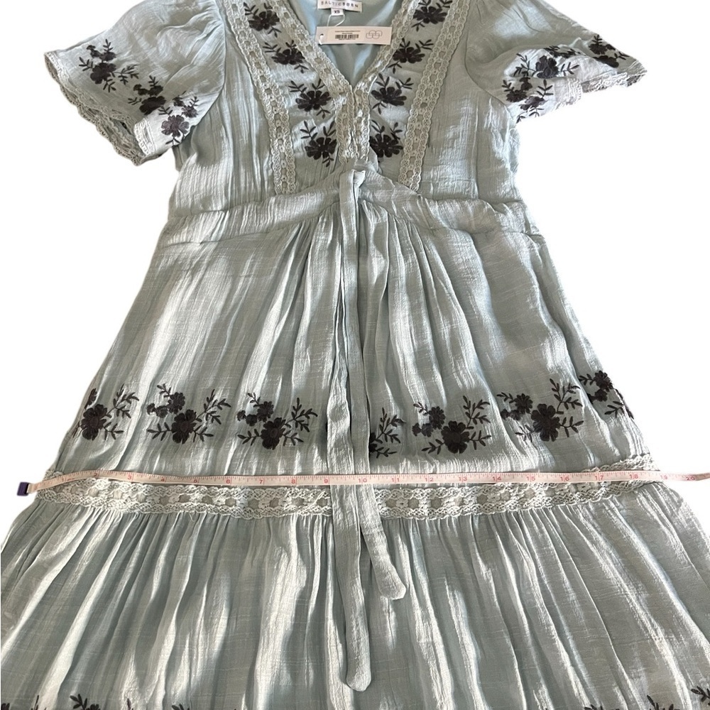 BALTIC BORN WOMEN’S DUBLIN EMBROIDERED TIERED MAXI DRESS BLUE SIZE XS NWT - Picture 9 of 15